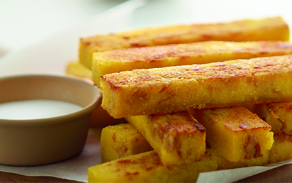 Sticks de Polenta au thon et lait de coco